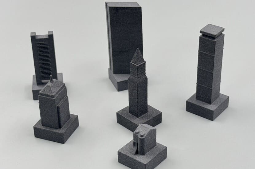 3D-gedruckte Schachfiguren aus Nylon, PA 12, schwarz