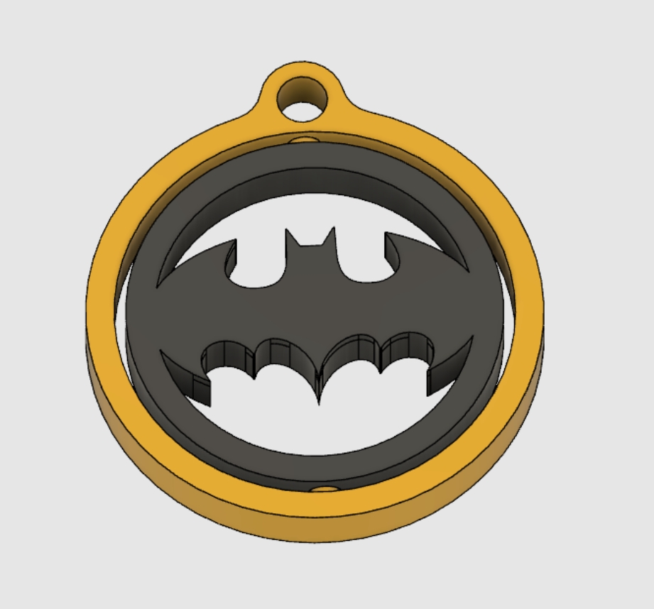 3D-printed Batman Keychain